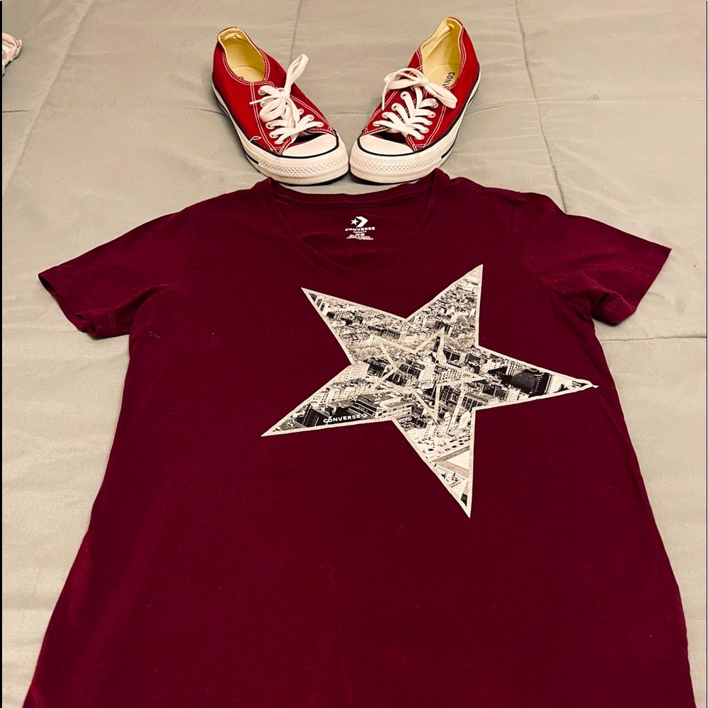 Converse sneakers. Shirt is free size x-s